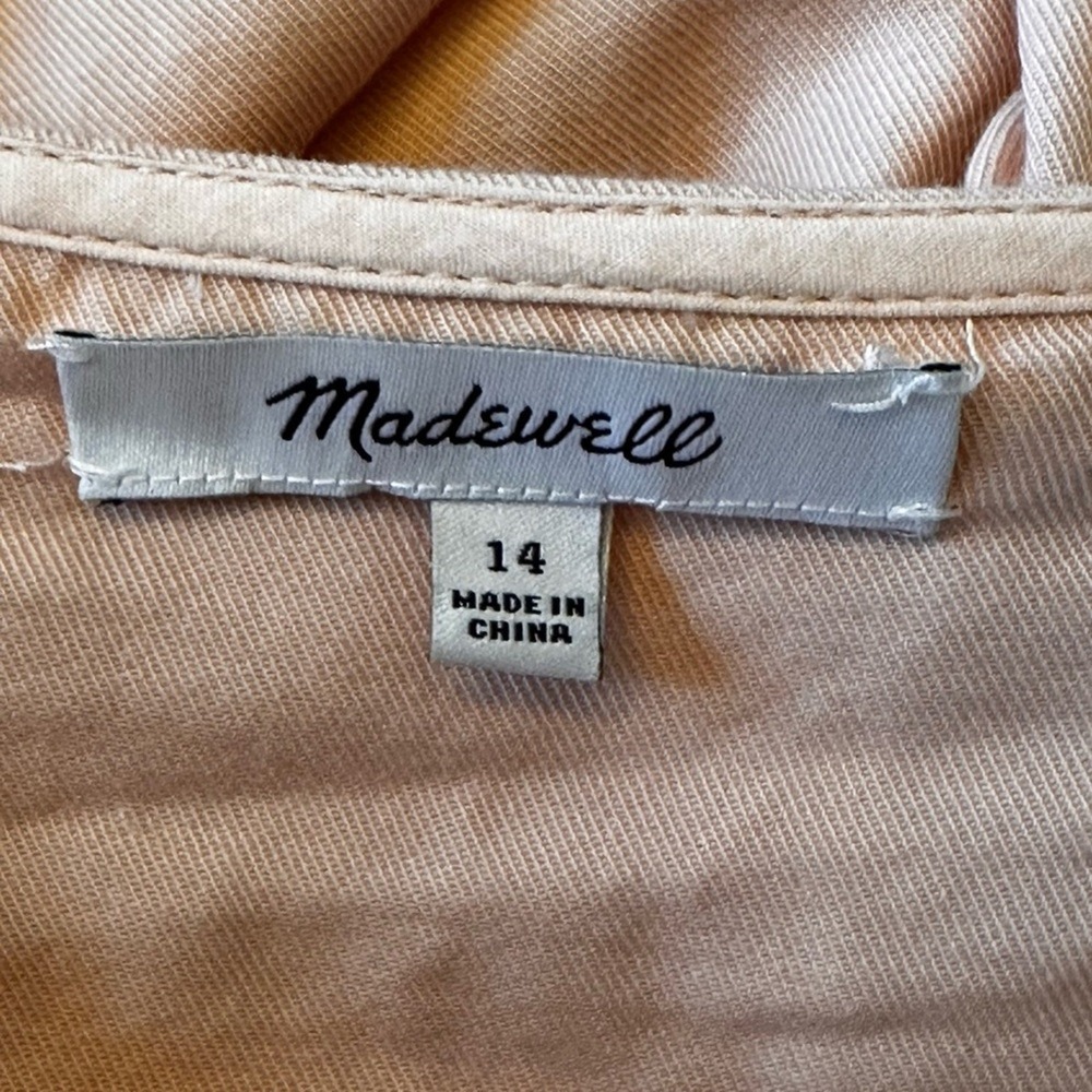 Madewell Size 14‎ Pink Top-Stitched Coverall Jumpsuit Bashful Blush pink - Picture 6 of 12
